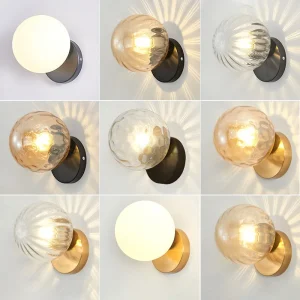 GoldLicht - Moderne Gouden Wandlamp Met Glazen Bol