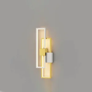 Minimalistische vierkante LED-wandlamp met ijzeren en siliconen frame