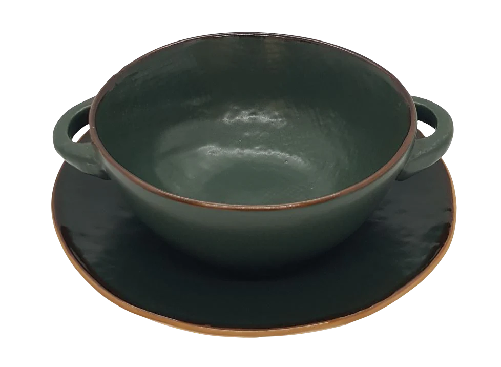 Soepkom met Onderbord - Groen