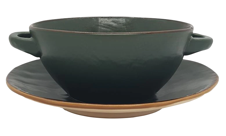 Soepkom met Onderbord - Groen - Afbeelding 3