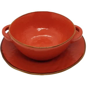 Soepkom met Onderbord - Oranje