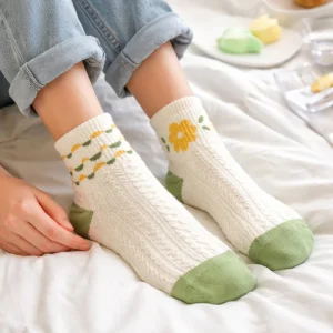 Sokken Dames Bloemenprint Casual Stretch Set 5 Paar