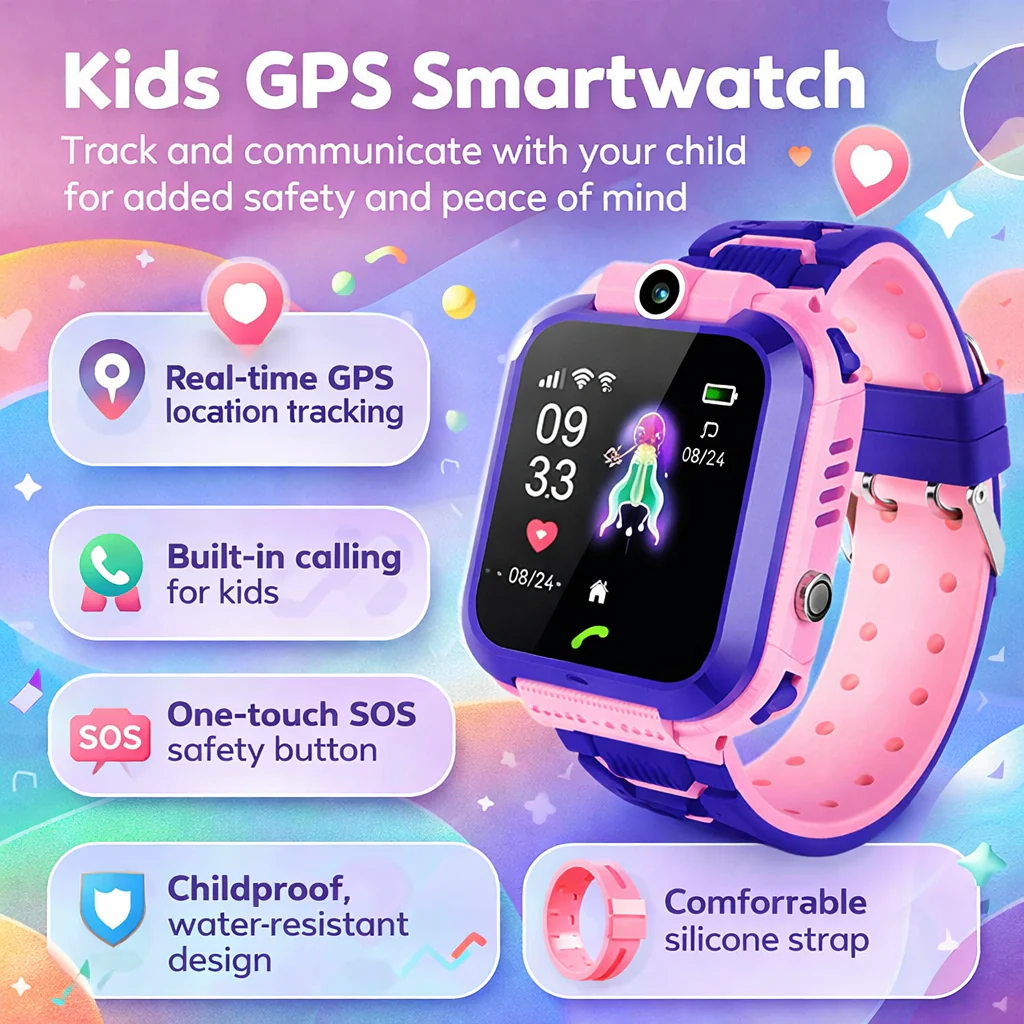 Veilig Verbonden Met Kinderen Smartwatch GPS - Afbeelding 4