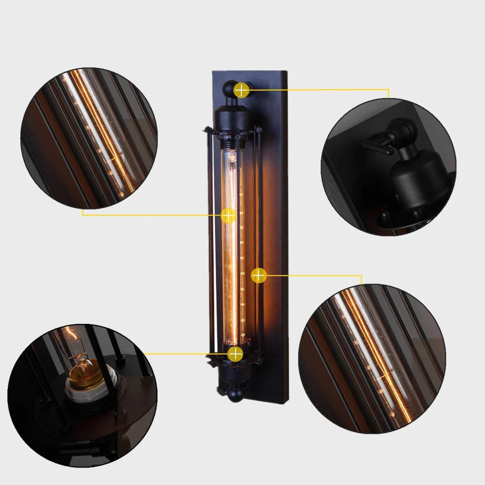 Vintage Industriële LED Wandlamp Sfeervolle Interieurverlichting - Afbeelding 5