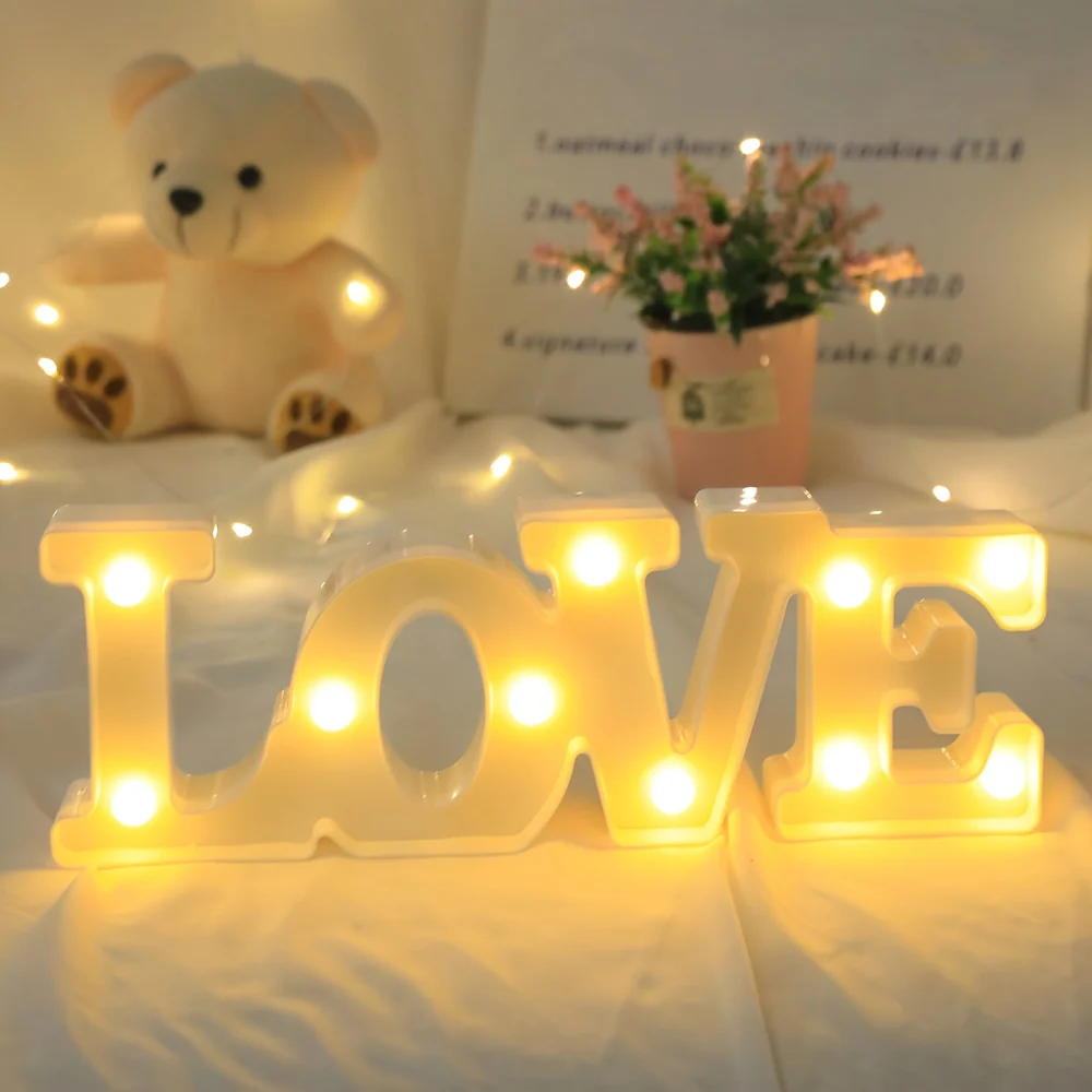 LED Love Verlichting Sfeervolle Versiering Batterij Aangedreven - Afbeelding 5