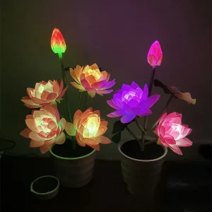 SolarBloom - Zonne-Energie Lotus Bloem Tuinlamp – Decoratieve LED Buitenverlichting