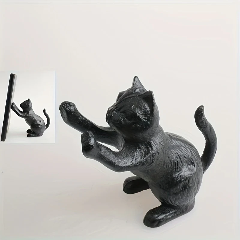 VintageCat - Gietijzeren Kat Boekensteunen - Rustieke Decoratie voor Boeken en Deurstop - Afbeelding 5