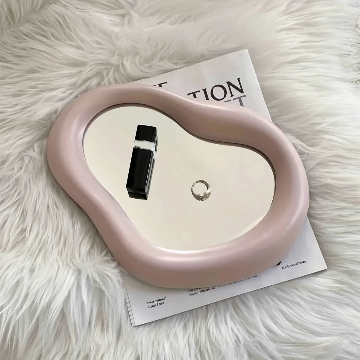 Ceramic Makeup Spiegel – Irregulier Ontwerp, Voor Slaapkamer en Dressoir Decoratie - Afbeelding 7