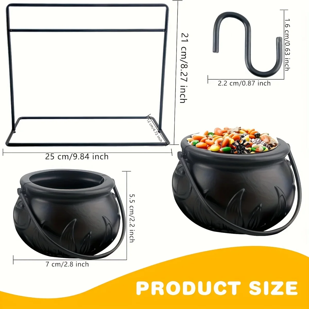 CauldronServe - Snoepkommen Set - 6-delige Halloween Heksenketel Serveerschalen - Afbeelding 7