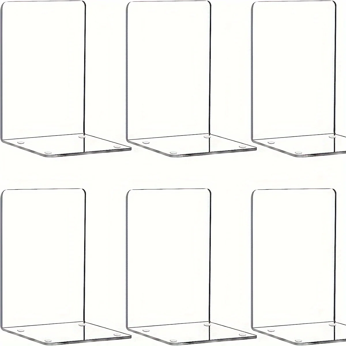 Transparante Acryl Boekensteunen - Moderne L-vormige Boekensteunen voor Bureauorganisatie - Afbeelding 6