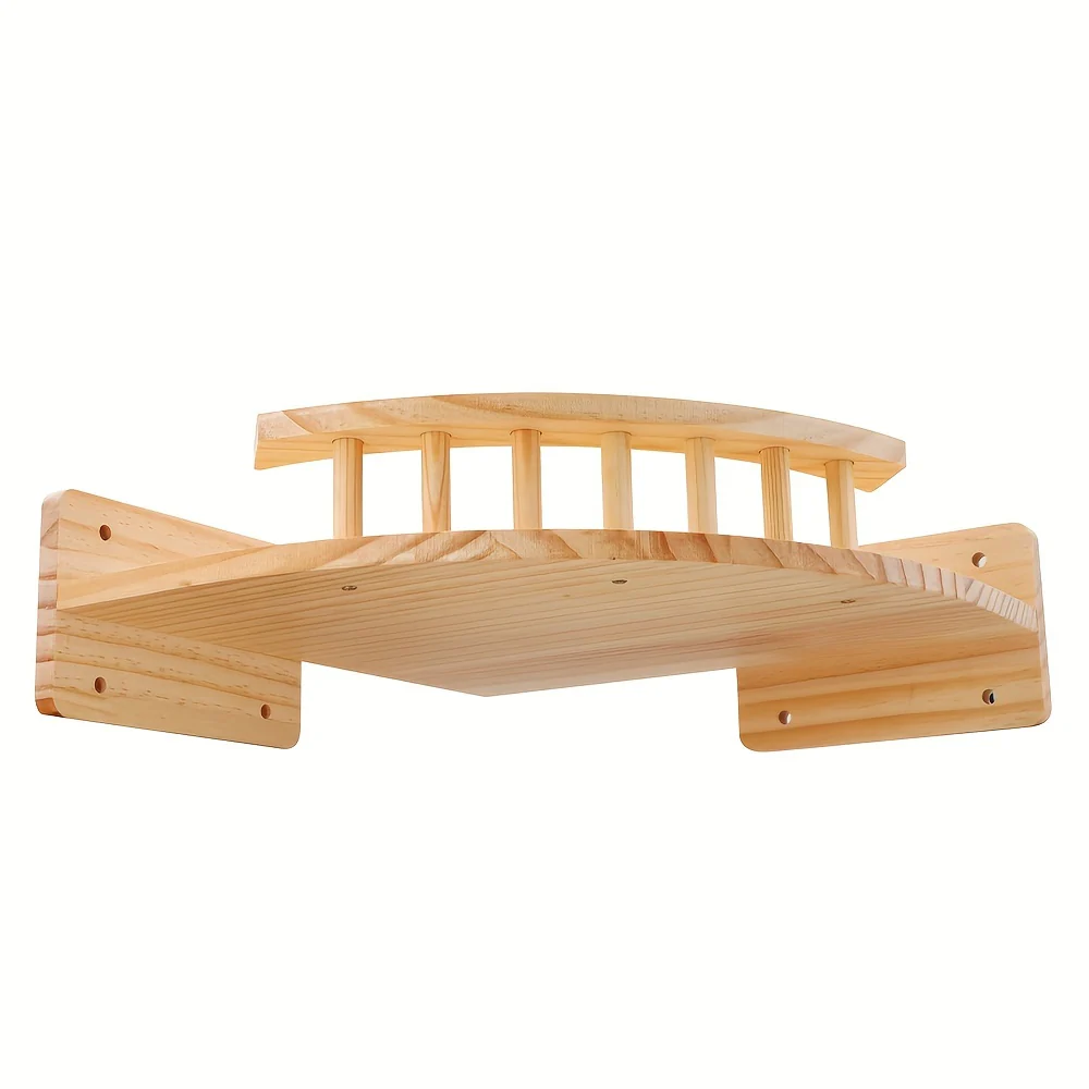 CatWall - Houten Kattenwandplank met Krabpaaltoren en Muurtrappen - Afbeelding 3