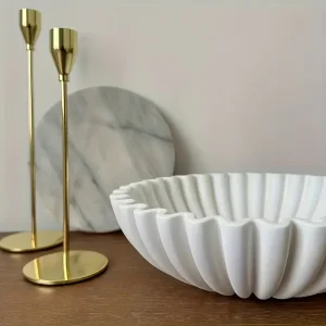 WhiteDecor-Kom - Geplooide Hars Organizer Tray, Moderne Grote Huisdecoratie