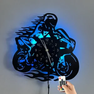 Vinyl Record Wandklok - Motor Thema, Stil, Voor Woonkamer en Kantoor Decoratie