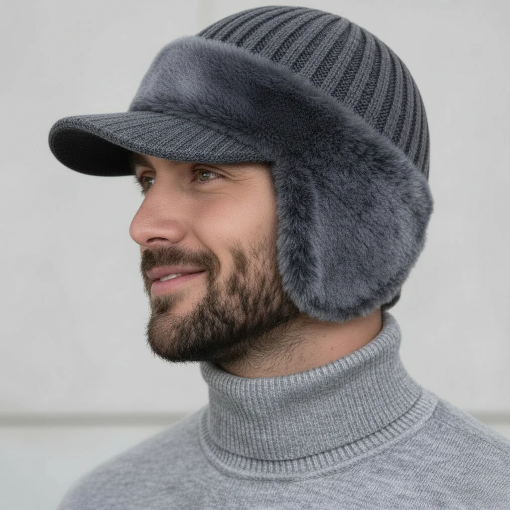 Wintermuts Gebreide Isolatie Bescherming Hoofd Oren - Afbeelding 3