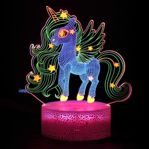 LumiUnicorn - 3D LED Nachtlampje met Kleurverandering en Magisch Ontwerp