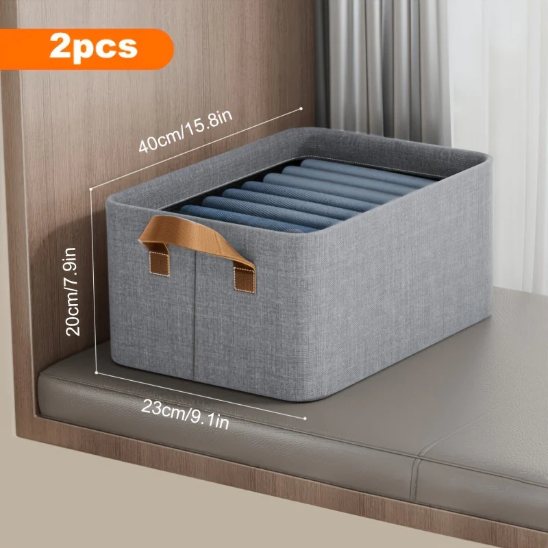 Opvouwbare Stoffen Opbergboxen - Set van 2 - Afbeelding 4