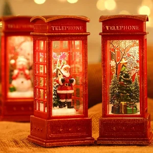 KerstTelefoon - Decoratieve Kerst Telefooncel met Licht