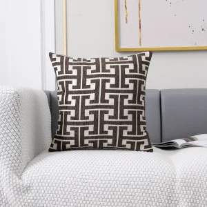 Geometric Jacquard - Set van 2 kussenhoezen met onzichtbare rits, perfect voor woonkamer- en slaapkamerdecor