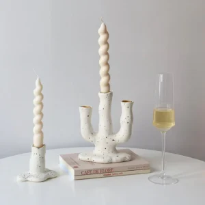 Handgemaakte Keramische Kandelaar Terra